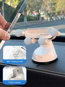 New Car Phone Holder - Dashboard Suction Cup Mount, Gravity Auto-Clamping, Shock-Proof Stability, Foldable Design, Cute "Hi, I'm Baby" Text, Universal Fit, Perfect For Navigation, Ideal For Female Drivers - Upgraded Version - View 2