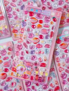 Cute Candy Party 3D Stickers, Embossed 3D Stickers, Phone Case Decoration, Cute Scrapbook Decoration, Kawaii Handmade Gift - 彩色 - 查看 10