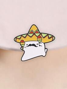 Mexican Sombrero Cat Maraca Enamel Pin Cute Moustache Kitty Fiesta Lapel Brooch Backpack Decor Gift - Multicolor - View 2
