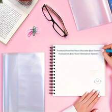 10pcs Set, Transparent Lightweight Book Covers, Portable PVC Faux Leather Book Covers, Fashionable Book Protection Covers, Suitable For Students, Applicable For Back To School, Halloween And Christmas. - Large Book Cover/A4 - View 4