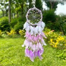 1pc Dreamy Feather Dream Catcher Wall Hanging Decor For Children's Room, Bedroom, Girly Style, Popular Ins Style Chime Wall Ornament - Multicolor - View 14