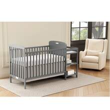Goldzone 4-In-1 Convertible Baby Crib, Wood Full Size Crib Turns Into Toddler Bed, Daybed With Removable Shelf Accessory, 3-Level Adjustable Mattress Base - 風暴灰 - 查看 11