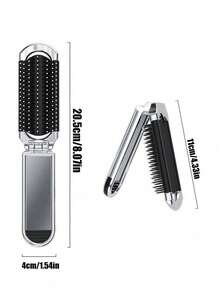 Shiny Rhinestone Folding Comb, Makeup Mirror Comb, Air Cushion Massage Comb, Luxury Mini Hairbrush With Mirror, Women's Portable Pocket Styling Comb, Hair Salon Hair Care Travel Essential, Suitable For Family, Friends And Loved Ones, Ideal Birthday Gift, Holiday Gift, Party Gift, Teacher Gift, Wedding Gift, Back To School Gift - Multicolor - View 9