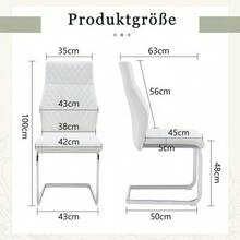 [Set Of 2] Dining Chair In White Diamond Pattern: High Backrest + Comfortable Seat Cushion, Silver-Colored Metal Frame, Non-Slip And Durable, Suitable For Restaurants Etc. - 白色+銀色 - 查看 2