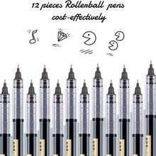 Bolígrafo de punta fina de 0.5mm, tinta líquida de secado rápido japonesa, escritura suave, suministros de oficina y estudiante para el regreso a la escuela (Negro) - A - Ver 8
