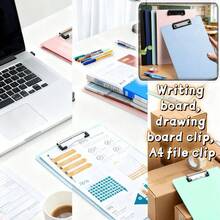 1pc Clipboard, Drawing Board Clip, A5/A4 File Folder, Hard Board Clip, Folder Pad, A4/A5 Writing Board Clip, Hard Board File Folder, Vertical File Folder, Document Folder Pad, Test Paper Clip, Writing Pad, Multi-Function Board Clip, Single Clip--Strong Grip, Vertical Drawing Board Clip, Restaurant Menu Clip, Writing Clipboard, Folder, Office And School Supplies, File Products. - Multicolor - View 8