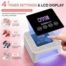 Mini UV LED Nail Dryer 21 Beads USB Nail Light 4 Timing Setting Square Screen Fast Cure All Gel Polish For Manicure - Multicolor - View 5