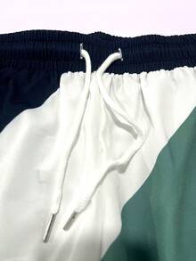 Men's Summer Color-Block Swim Trunks (With Liner) - Multicolor - View 10