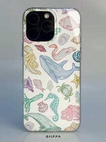 GIIPPA 1pc Diverse Ocean Pattern Design Phone 17 Pro Max Phone Case, Compatible With Phone 16 Pro Max, 15 Pro Max, 14 Pro Max, Korean-Style High-End Fashionable And Interesting Phone Case, Compatible With 11/12/13/14/15/16 Pro Max Plus, Elegant Design Suitable For Men And Women, Perfect Gift For Girlfriend On Christmas, Valentine's Day, Easter, Wedding Season And Birthday! - Multicolor 1 - View 5
