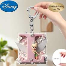 Llavero de bordado de letra de hada de flores Disney 2D plano, 26 patrones de dibujos animados florales 'A-Z', colgante de acrílico con cadena, adecuado para bolsos, llaves y llaves de coche, regalo de accesorios de viaje, diseño de llavero floral lindo, superficie lisa, llavero, llavero decorativo, llavero de dibujos animados, regalo de Navidad, regalo para fans, regalo de vacaciones, decoración del hogar - Multicolor - Ver 32