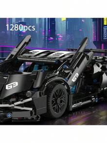 sycvi 1280 Pcs Technical Racing Sports Car Model Building Blocks - Technic Series - Adult Version - 1:14 Scale - Building A Supercar With Building Blocks - General For Adults - Gift - Multicolor - View 10