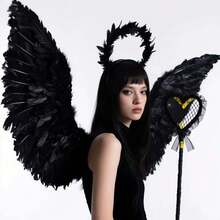 Angel Feather Floating Wings, Suitable For Valentine's Day, Ramadan, Easter, Holiday Party Costume, With Elastic Shoulder Straps, Fit For Women Adult Cosplay - View 6