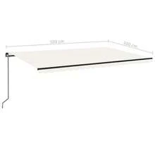 vidaXL Manually Retractable Awning 500x300 Cm, Cream. For Details, Please Scroll Down. This Product Is Suitable For Balconies, Gardens, Pool Shading, And As Home Decor. - Beige - View 6