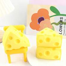 1pc Realistic Baking Butter & Cheese Combination Slow Rebound Stress Relief Toy, Soothe Tension, Includes Butter Stick, Triangle And Square Cheese Shapes, Multi-Texture Experience To Relieve Stress, Creative Gift For Men And Women, Practical Office & Leisure Stress Relief Item - Multicolor - View 2