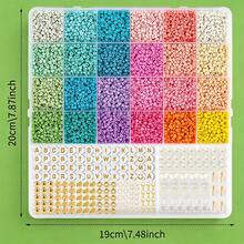 Multi Color 3mm Mini Seed Bead Bracelet Making Supplies Set Complete With A-Z Letter Beads, Heart Star Shell Pendants, Jump Rings For Handmade Friendship Bracelets - Multicolor - View 4