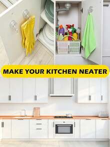 旋轉吸盤收納架 免鑽孔不傷牆 夾式掛鉤 可掛手套與毛巾 可水洗設計 高承重 多功能廚房浴室收納整理架 - 彩色 - 查看 4