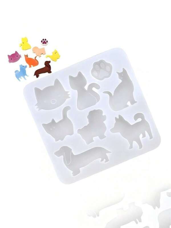 Cartoon Animal Silicone Mold Set, Cute Land And Marine Small Animals Collection, DIY Resin Epoxy Nail Art Accessories Casting Molds