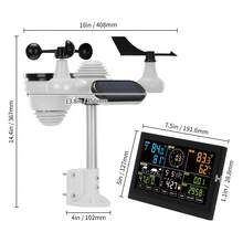 7-In-1 Wireless Weather Station, 7.5 In Color Display, Digital Weather Station Indoor Outdoor, For Temperature Humidity Wind Speed/Direction Rain UV, With Forecast Data, Alarm, Alerts-NO WIFI - 7.5" - View 10