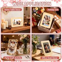DIY Wooden Photo Frame, Suitable For 4 X 6 Inch Photos; Handmade Wooden Photo Frame, Unpainted Solid Wood Photo Frame, Back To Sc, First Day Of School - Multicolor - View 7