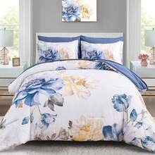 3 Pieces Brown Floral Print Comforter Doona Sets Double Queen King Bedding Set With 2 Pillowcases,3Pcs Soft & Comfortable Botanical Flower Lightweight Quilted Bedding Set With Polyester Filling,Room Decor,Machine Washable,All Season,Wedding Gift - Brown - View 23