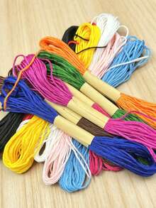 12/24/50 Colors Embroidery Thread, 6 Strands Per Thread, 7.5m Long, Vibrant Colors, Random Assortment, Colorfast And Fade-Resistant Cross Stitch Thread, For Embroidery Enthusiasts - Yellow Label Cross Stitch Thread - View 4