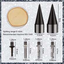 APODESS Holzspalter Bohrer Set, 6-teiliges Keilbohrer-Sortiment in Aufbewahrungsbox, 32mm & 42mm Durchmesser, professionelles Forstwerkzeug-Handwerkzeuge - Übersicht 8