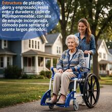 Silla De Ruedas 4 En 1 Para Multifuncional Con Freno De Mano - Azul - Ver 6