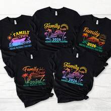 Familien-Kreuzfahrt 2026: Passende Familien--Shirts mit Kreuzfahrtschiff-Farbverlauf-Grafik, Erinnerungen für gemeinsame Reisen und Urlaube - Farbe 2 - Übersicht 3