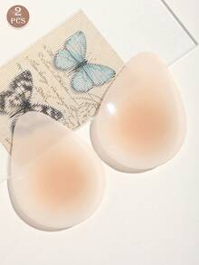 2/4 Packs Teardrop Silicone Adhesive Bra Pads For Women – Reusable, Skin-Friendly Invisible Push-Up Inserts For Strapless Dresses & Wedding Gowns - Multicolor - View 10