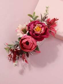 1pc Bohemian Style Thai Headpiece Songkran Festival Carnival Beach Holiday Side Hair Comb - Red - View 8