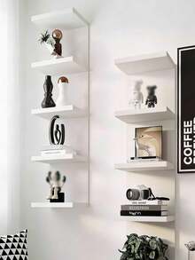 Estantería de pared minimalista de 3/5 capas delgada (material PVC), estante de almacenamiento de pared, estantería de pared, estante de almacenamiento acrílico montado en la pared, estante flotante montado en la pared, estante de almacenamiento multifuncional para exhibición de figuras de anime, estante flotante de almacenamiento de pared, estantería para plantas - Multicolor - Ver 8