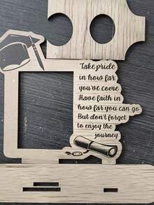 2026 Graduation Wooden Photo Frame With Mini Graduation Cap And Blessing Message, Desktop Photo Display, Perfect Graduation Keepsake Gift - A - View 11