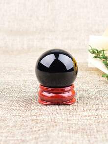 1 buah Bola Kristal Obsidian Alami dengan Dudukan, Dekorasi Meja, Batu Energi Penyembuhan Koleksi untuk Rumah, Hadiah Liburan - bola obsidian - View 13