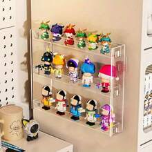 1pc Doll Storage Rack, Doll Display Stand, Wall-Mounted 3-Tier Storage Rack, Portable Display Stand, Transparent Plastic Material, Detachable, Suitable For Bedroom Living Room Storage, Multi-Functional Storage Rack - Multicolor - View 4