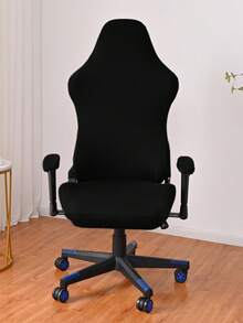 1pc Black Milk Silk Gaming Chair Cover, Breathable & Non-Stuffy For Long Sitting! Smooth Skin-Friendly & Breathable, High Elasticity Anti-Slip & Non-Shifting, Universal For Office & Gaming Chairs, Chair Protection Essential - E-sports Milk Silk Chair Cover - View 2