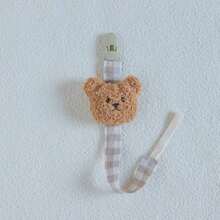 1pc Fabric Teddy Bear Pacifier Clip Baby Teether Chew Doll Lanyard - Bear Plush Toy Pacifier Chain - View 6
