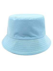 1pc Unisex Solid Color Jacquard Bucket Hat, Sun Protection, Vintage Street Style, Daily Wear, Music Festival, Large Head Circumference Design - A - View 17