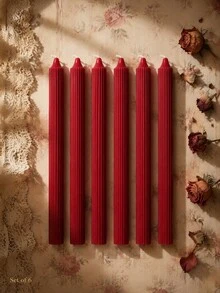 10/6/4pcs White Roman Column Long Stem Aromatherapy Candle Set, Soy Wax Blend Material, 4-6 Hours Long-Lasting Burning Candles, No Black Smoke, Wedding/Home Decor Aromatherapy Candles, Valentine's Day Home Decor Candles - Burgundy - View 11