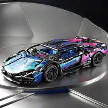 sycvi 1280 Pcs Technical Racing Sports Car Model Building Blocks - Technic Series - Adult Version - 1:14 Scale - Building A Supercar With Building Blocks - General For Adults - Gift - Multicolor - View 1