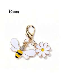 New Alloy Oil-Drip Bee Pendant Cute Animal Charm Bag Keychain Hanging Decoration Accessory - Yellow - View 14
