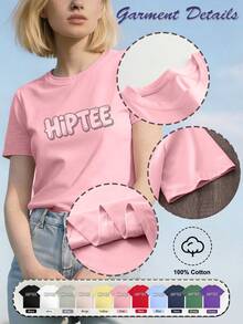 With Ring On Hand - 100% Cotton Women's T-Shirt Lauren Hill Letter Print Y2k Vintage Tee Casual Summer Plus Size Top - Niche Graffiti Prints Shirts - 粉色 - 查看 2