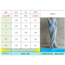 2026 New Elegant Solid Color V Neck Long Sleeve Slit Waist Pocket Midi Dress For Women Chic European And American Style Party - 粉紅色 - 查看 2