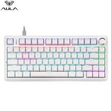 AULA F75 Hot-Swappable Gaming Keyboard, Fully Anti-Spoofing Keys, Ergoromic PBT Keycaps, RGB Backlighting, Type-C Connection Cable, Linear Tactile Clicky Mechanical Switches, Suitable For Office Use And Electronic Sports Enthusiasts - View 12