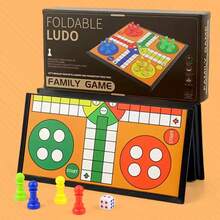 可折疊迷你棋盤 1-4人家庭版 Ludo 骰子遊戲套組 棋盤遊戲 拼圖棋盤 - 混合顏色 - 查看 8
