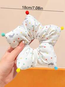 4/2 pezzi/Set Scrunchies colore crema dopamina con fiori 3D, Scrunchies in tessuto con petali 3D completi, Colore solido con pendente tulipano in nastro verde, Accessori per capelli a pois colorati - Adatti per donne e ragazze, Perfetti per uso quotidiano, appuntamenti, scuola, vacanze, spiaggia, feste, vacanze, regali, stagione di laurea - Multicolore - Visualizzare 6