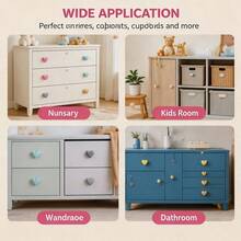 6pcs/4pcs Cartoon Cute Baby Room Ceramic Cabinet Drawer Knobs Decorative Single Hole With Screws Knobs Nursery Furniture Handles For Dress - Multicolor - View 6