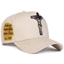 1 Stück Herren Jesus Kreuz Trucker Mütze, bestickte Baseballkappe, Street Fashion 5-Panel Mütze, Outdoor Sonnenschutz Lässig Mütze für Frühling/Herbst Reisen, Strandurlaub - Mehrfarbig - Übersicht 9