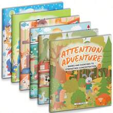 Attention Exploration Focus Training Activity Book, Focus And Observation Brain Games, Visual Search, Mazes, Logic Puzzles And Thinking Challenges, Colorful Illustrated Pages, Multiple Themes And Difficulty Levels - Attention Adventure - View 3
