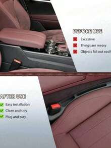 Multifunctional 2-In-1 Car Seat Gap Storage Box & Anti-Drop Plug: Dual-Compartment Non-Slip Storage Box, Suitable For Sedans And SUVs, Interior Accessory For Storing Small Items - Multicolor - View 8