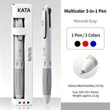 3-Color Ballpoint Pen, Retractable 3-In-1 Multicolor Ballpoint Pen With Black, Red, Blue Quick-Drying Ink, CS Double-Tip Ballpoint Pen, Muted Color Multicolor Pen, For Office, School, Note-Taking, Writing, Marking, Back To School - Round - View 9